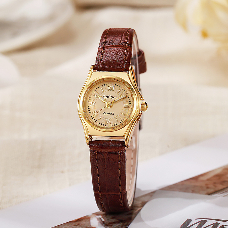Retro Mặt Số Nhỏ Đồng Hồ Nữ Đồng Hồ Nữ Cao Cấp Cảm Giác Tính Khí Đồng Hồ Quảng Châu Kỳ Thi Học Sinh Đồng Hồ Thạch Anh 3.10 B