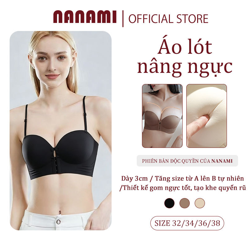 🔥 Combo of 1/2/3 Áo Ngực Không Dây Cài Trước Đệm Dày 3cm Siêu Nâng Ngực Bản To…