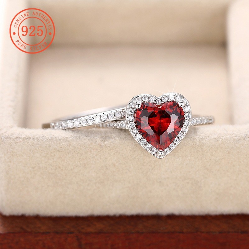 Nhẫn Moissanite hình trái tim sang trọng SHEFULI CSX1043