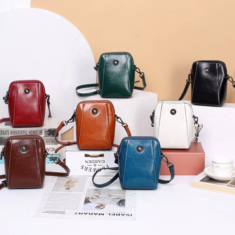 Authentic women's shoulder bag, small bag, trendy new summer genuine leather fashion crossbody bag, 
