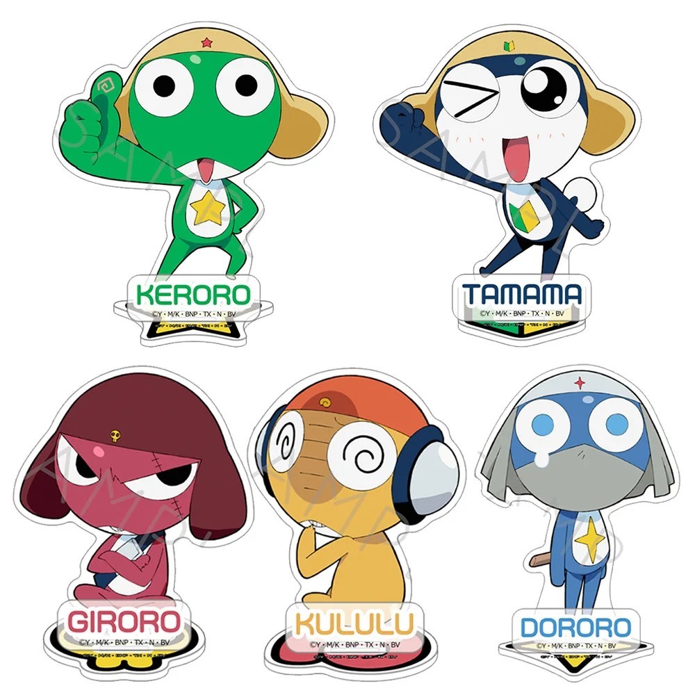 Mô hình Standee Chú ếch Keroro Gunso mica 2 lớp trang trí bàn học Keroro Tamama Giroro Kururu Dororo