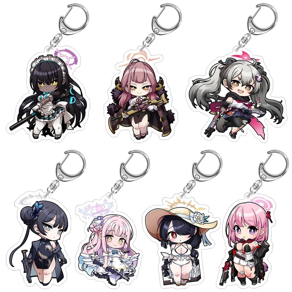 Móc khóa Blue Archive anime chibi mica nhân vật Shiroko Aru Hina Hoshino Wakamo Iori phụ kiện trang 