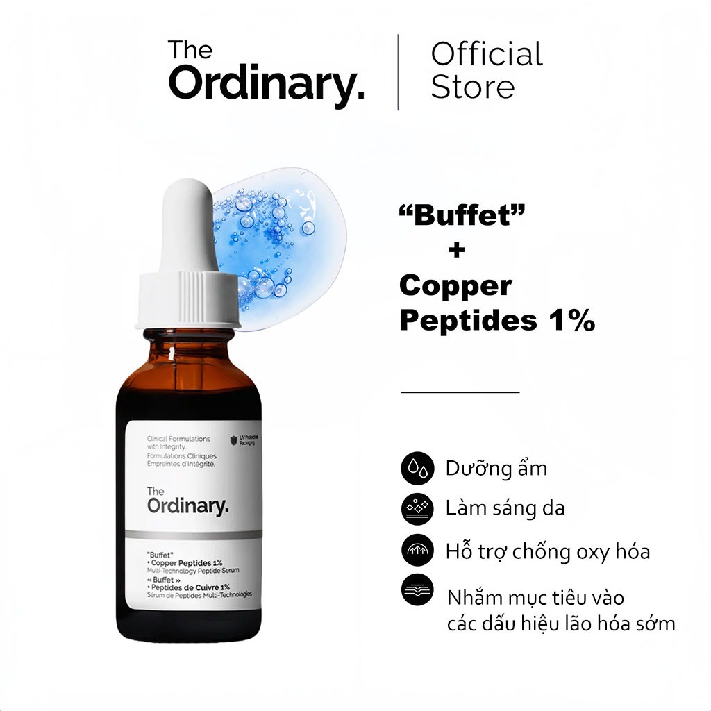 The ordinary Multi-Peptide + Copper Peptides 1% Serum 30mL Huyết thanh Multi-Peptide + Đồng 1% 30ML