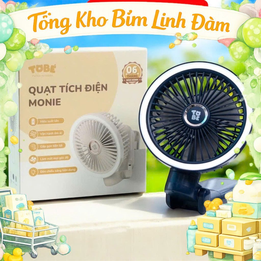 [ Tobé ] QUẠT TÍCH ĐIỆN MONIE TOBÉ 7200 Mah bảo hành 6 tháng