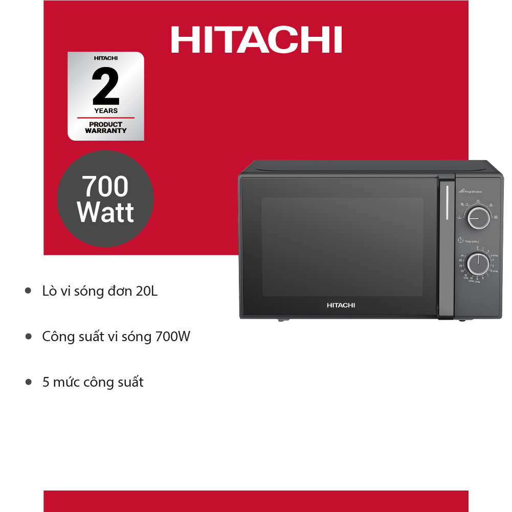 Lò vi sóng Hitachi HMR-M2002 20L- Bảo hành 24 tháng