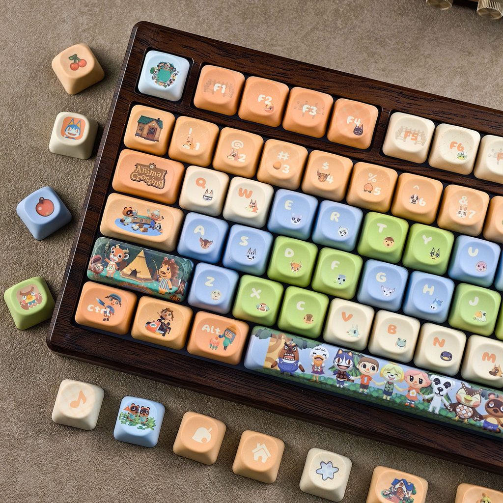 [Tiếng Anh / Thái / Hàn Quốc] MAIMOOO Animal Crossing Keycap MOA / Cherry Profile 120 Phím PBT Dye T