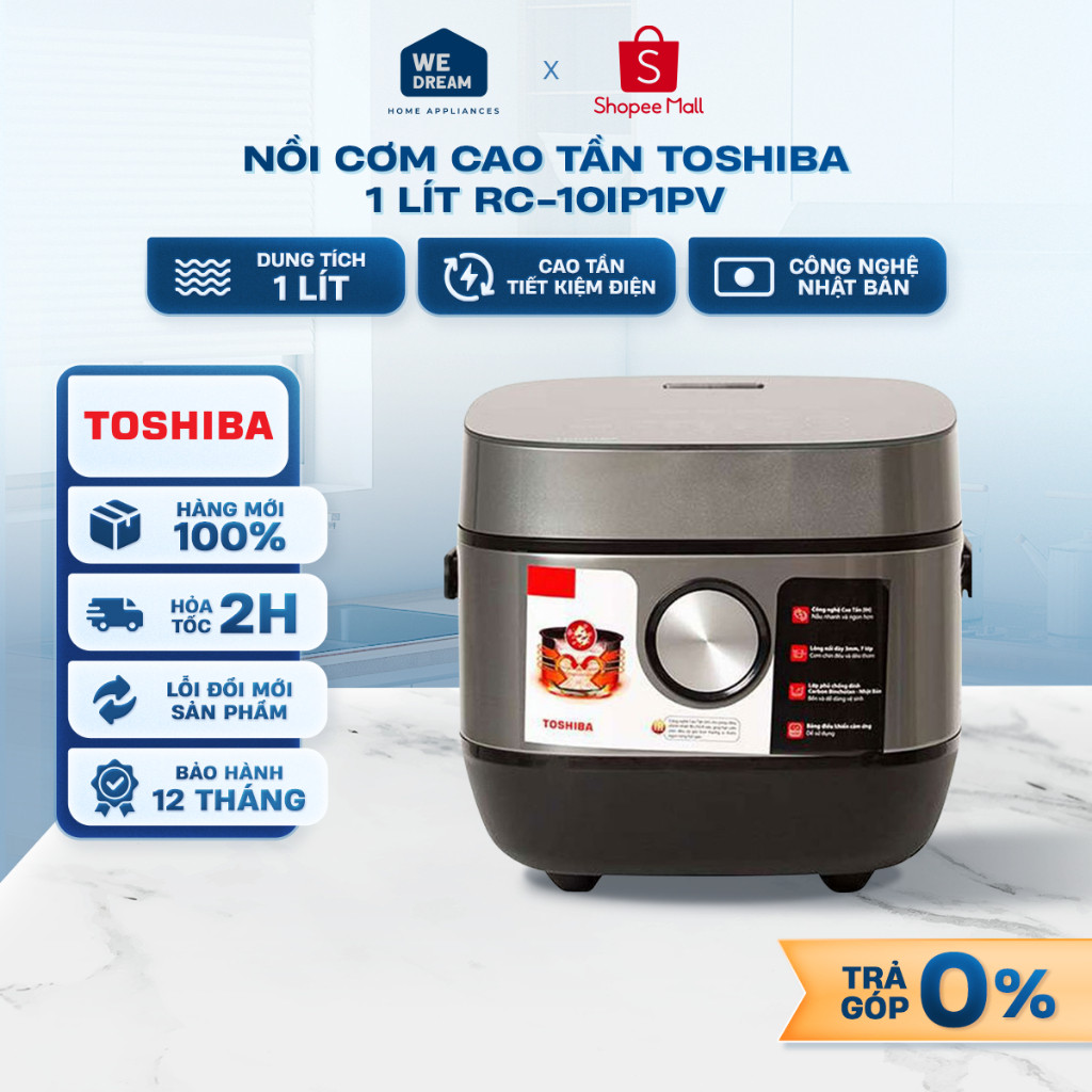 RC-10IP1PV - Nồi Cơm Cao Tần Toshiba 1 Lít RC-10IP1PV - Hàng Chính Hãng, Hàng Mới