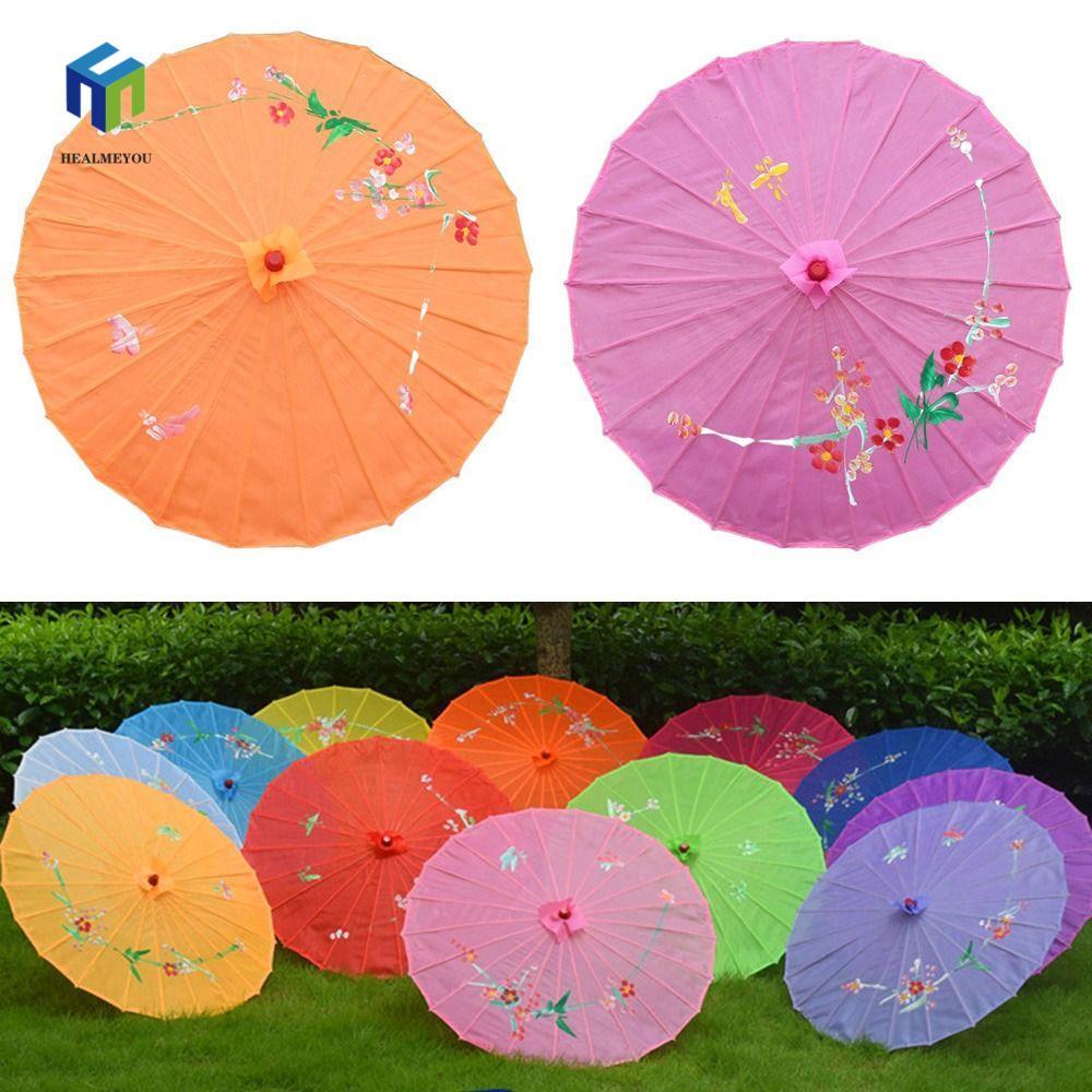 Healmeyou Ô Nghệ Thuật Trung Quốc, Ô Giấy Lụa Truyền Thống Trung Quốc, Khung Tre Nhẹ Vintage Vẽ Tay 