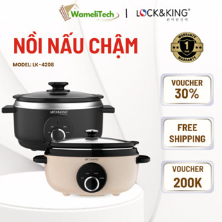 Nồi nấu chậm Lock&King LK-4208 4.2L Công suất 170W nấu cháo, hầm xương, kho cá siêu nhừ