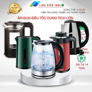 Ấm Siêu Tốc, Bình Siêu Tốc 2 Lớp Cách Nhiệt Công Suất 1500W Dung Tích Lớn Tiết Kiệm Điện