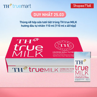 Thùng 48 hộp sữa tươi tiệt trùng TH true MILK hương dâu tự nhiên 110 ml (110 ml x 48)