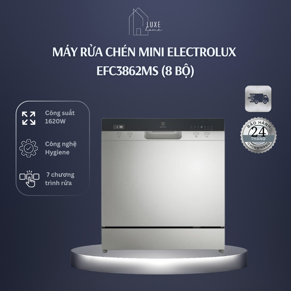 Máy rửa chén mini Electrolux EFC3862MS (8 bộ) - Bảo Hành 24 Tháng