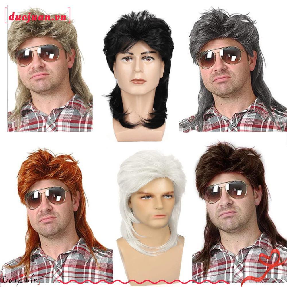 Duojuan Tóc Giả Cosplay Punk Rockstar, 70s-80s Style, Lông Tơ Thoáng Khí, Phù Hợp Unisex