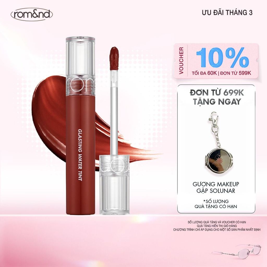 [Rom&nd] Son tint nước siêu lì, lâu trôi Hàn Quốc Romand Glasting Water Tint 4g