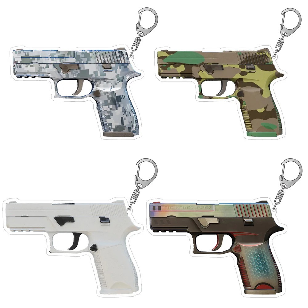 Móc khóa Mica súng P250 Game CSGO CS2 skin Cyber Shell Muertos Whiteout Valence Phụ kiện mô hình min