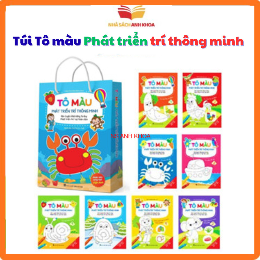 Sách - Tô Màu Phát Triển Trí Thông Minh - Phiên bản song ngữ Việt-Anh - Dành cho trẻ từ 2-6 tuổi (Tú
