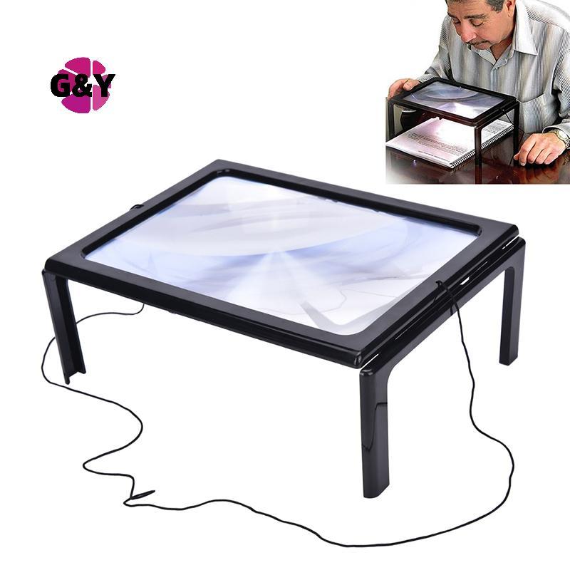 Kính lúp 3x G & Y Large A4 Page Free có đèn LED đọc sách,