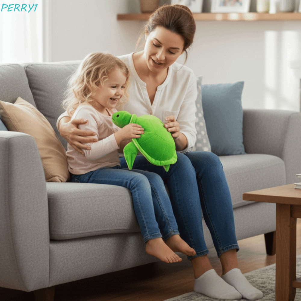 PERRY Green Turtle Đồ chơi sang trọng, Búp bê nhồi bông rùa biển xanh mịn, Bộ sưu tập đồ chơi trẻ em
