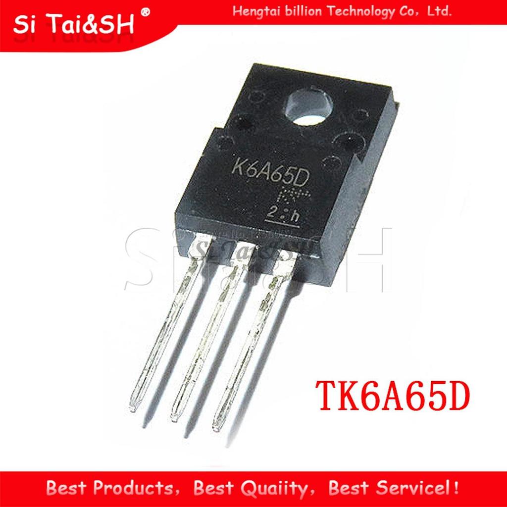 10 chiếc TK6A65D TO-220F K6A65D TO-220 TK6A65 TO220F MOSFET N-Ch FET 650V 4.0s IDSS 10 uA .95 Ohm