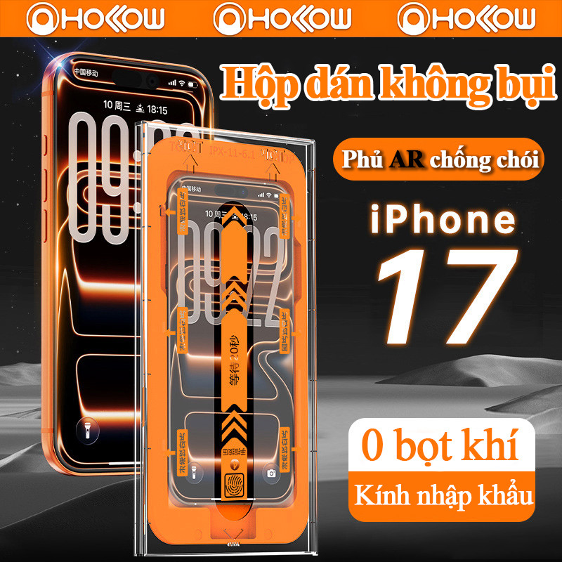 Kính cường lực iPhone hộp dán không bụi tự dán 3s không bọt khí 9H HD cho iPhone 11 12 13 14 15 16 1