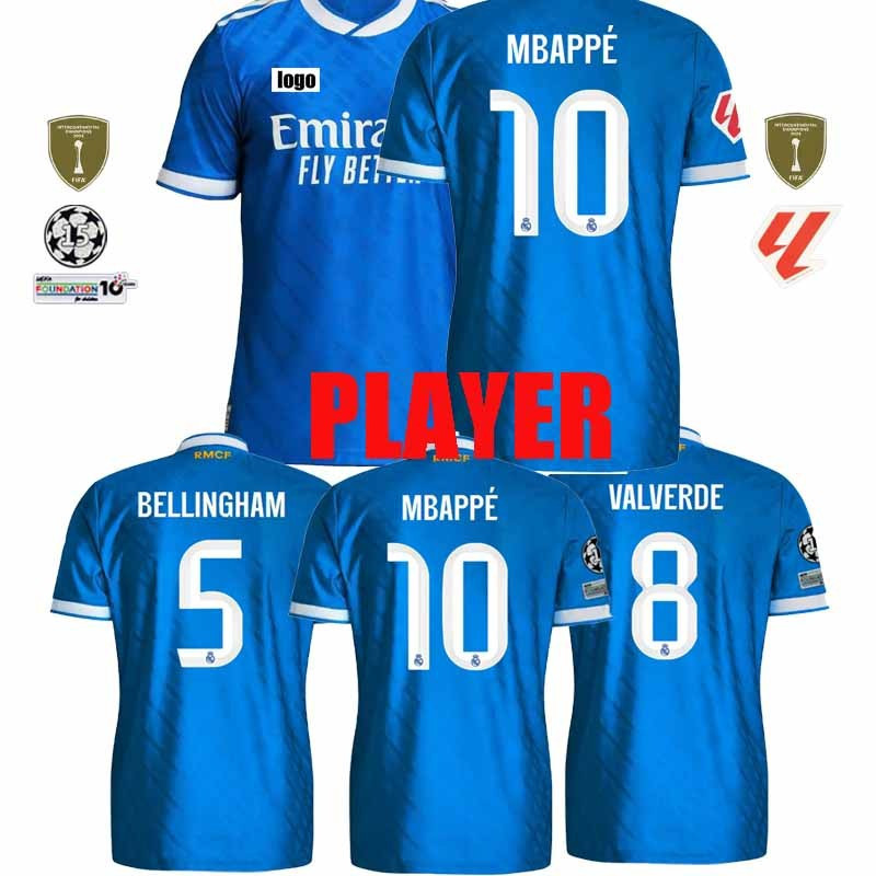 Mới Áo bóng đá nam đẹp với hình Mbapppe, Bellingham và Vinicius Jr.