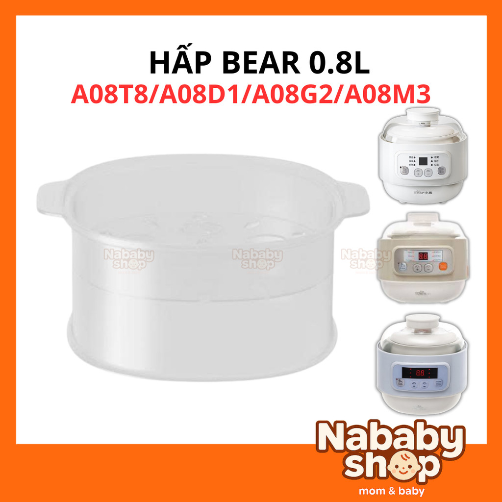 Xửng/ lồng hấp thay thế nồi bear, Nắp nồi nấu châm 0.8l, hấp nhựa thay thế Bear 0.8 lít DDZ-A08G2