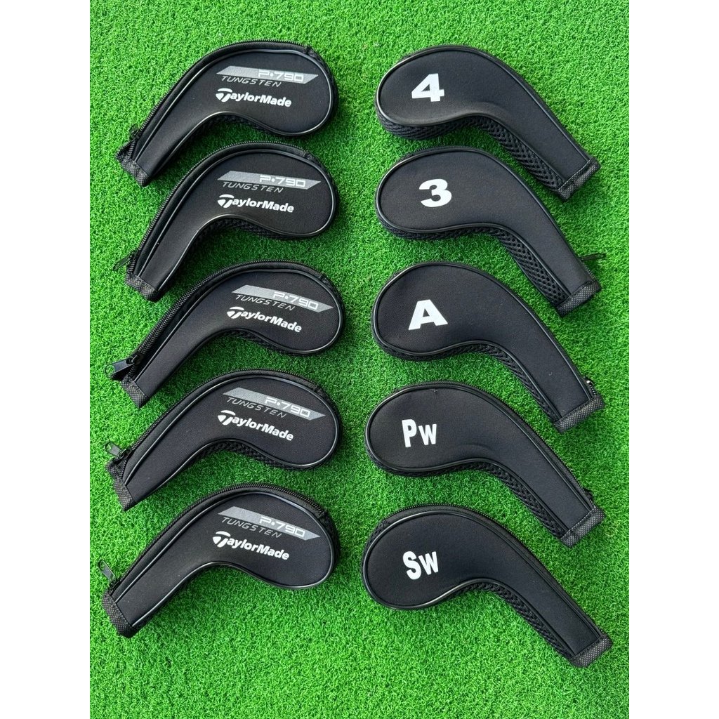 Golf Sắt Bao Bộ Sắt Đầu Lặn Chất Liệu PU Bảo Vệ P790 Dây Kéo Nắp 10 Chiếc