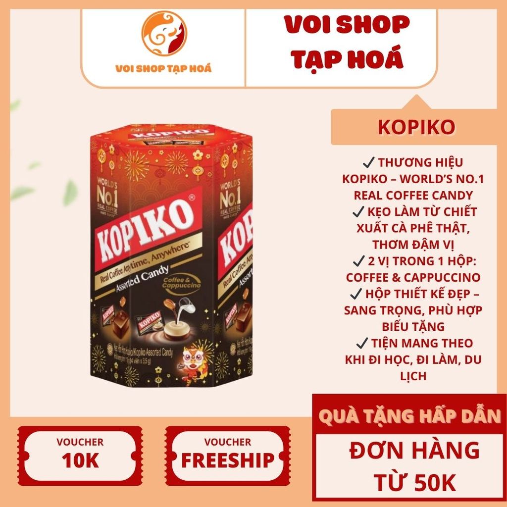 [HÀNG TẾT] Kẹo Cà Phê Hỗn Hợp Kopiko – Hộp 119g | Vị Cà Phê Đậm Đà, Thơm Ngon