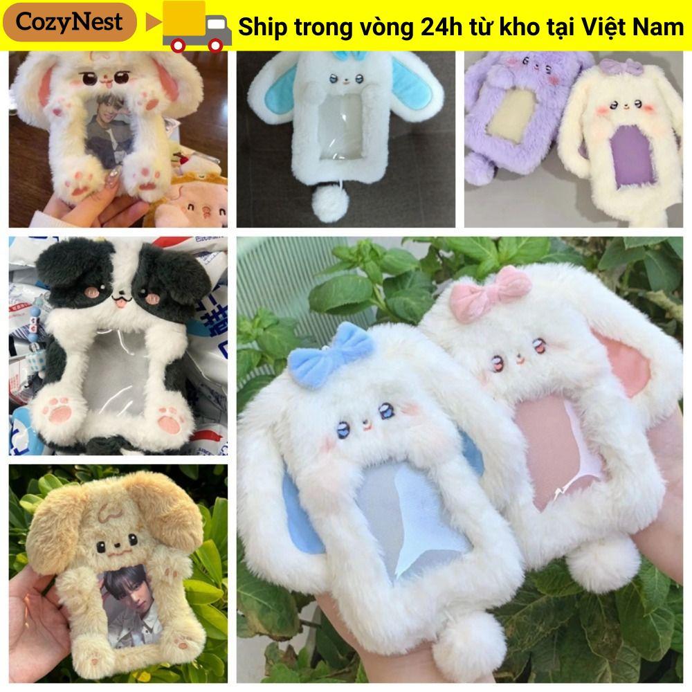COZYNEST Photocard, Thỏ tai lớn / Collie Border Collie Hộp đựng thẻ ảnh đa chức năng, Thỏ sang trọng
