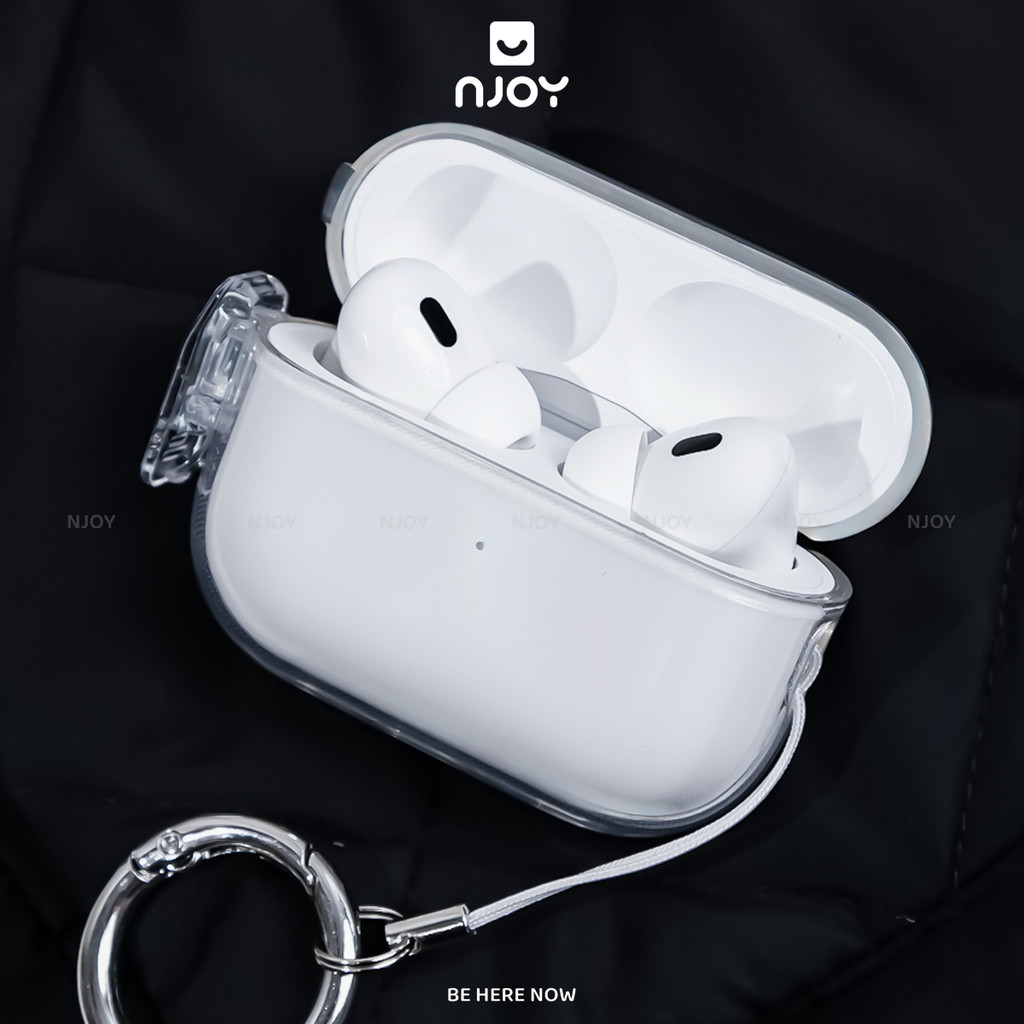 Ốp Trong Suốt Khoá Cài Thông Minh Chống Rơi Kèm Móc Khoá Cho Airpods Pro 3 2 Njoyshop