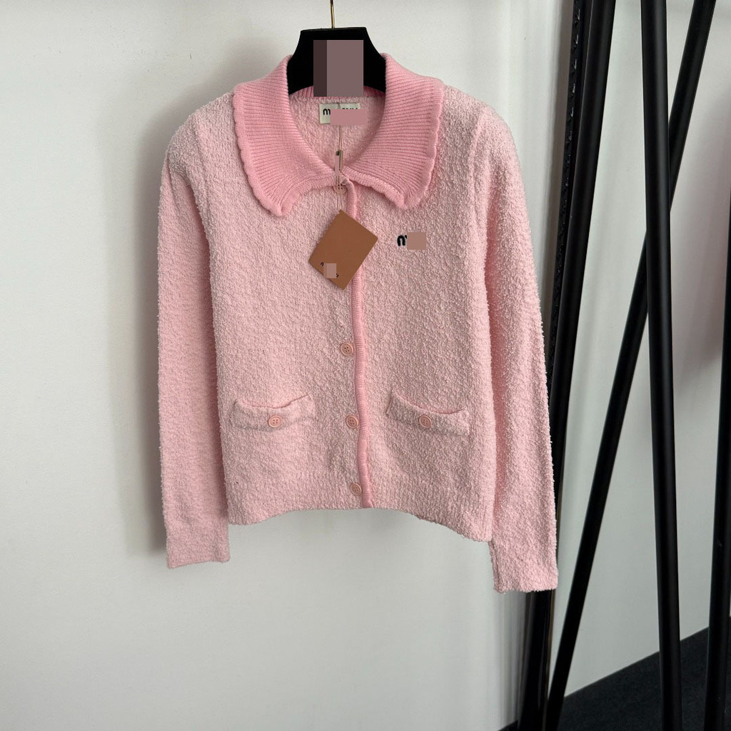 XZR8 M-U / Miu-M 2025Autumn and Winter Elegant Warm Dopamine Cute Fresh Style Women's Turn-Down Coll