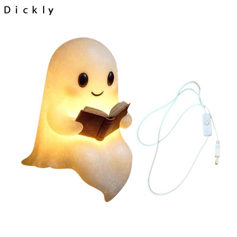 Đèn đọc sách ma Halloween, Mới lạ, Trang trí Halloween, Đèn ngủ ma Halloween kèm sách cho phòng học,