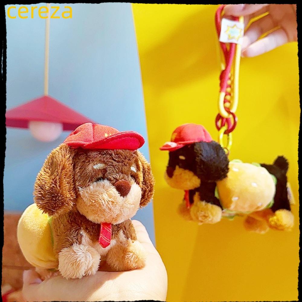 CEREZA Dachshund Dog Móc khóa, Furry Puppy Coin Purse Furry Puppy Keyring, Túi Mặt dây chuyền Móc kh