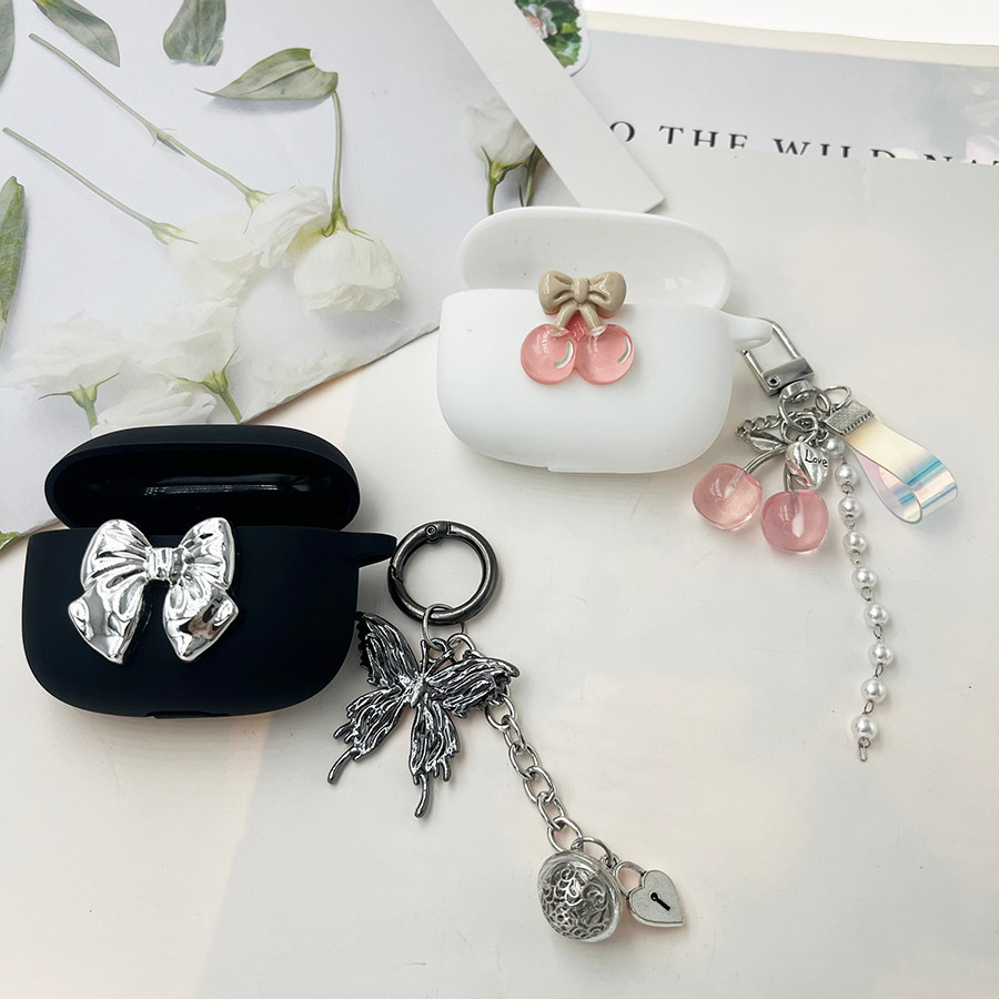 Vỏ sang trọng cho EarFun Air 2NC / Air Mini 2 / Clip Case có keychian Vỏ tai nghe silicon cho Earfun