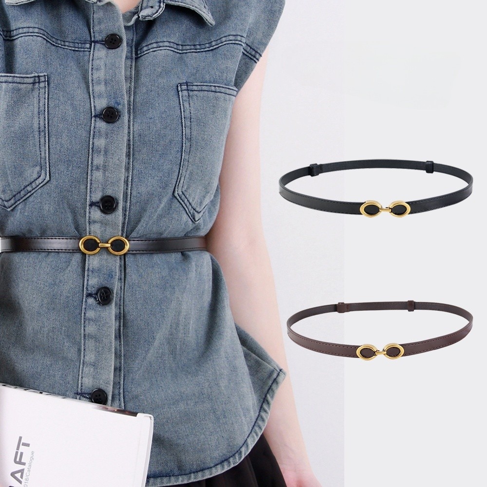 Dây đai nữ màu vàng bằng đồng, style retro