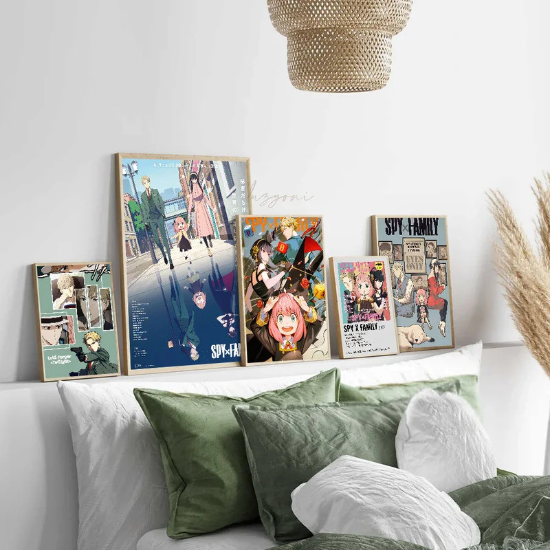 Spy x Family Anime Classic Movie Poster Canvas Chống Thấm Nước DIY Room Bar Cafe Thẩm Mỹ Nghệ Thuật 
