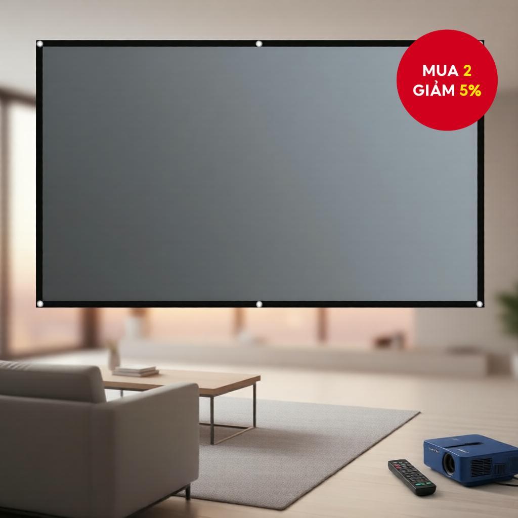 SALANGE Màn Hình Máy Chiếu Kim Loại Gập 16:9 60 72 84 100 120 130 Inch Vải Phản Quang Chống Ánh Sáng