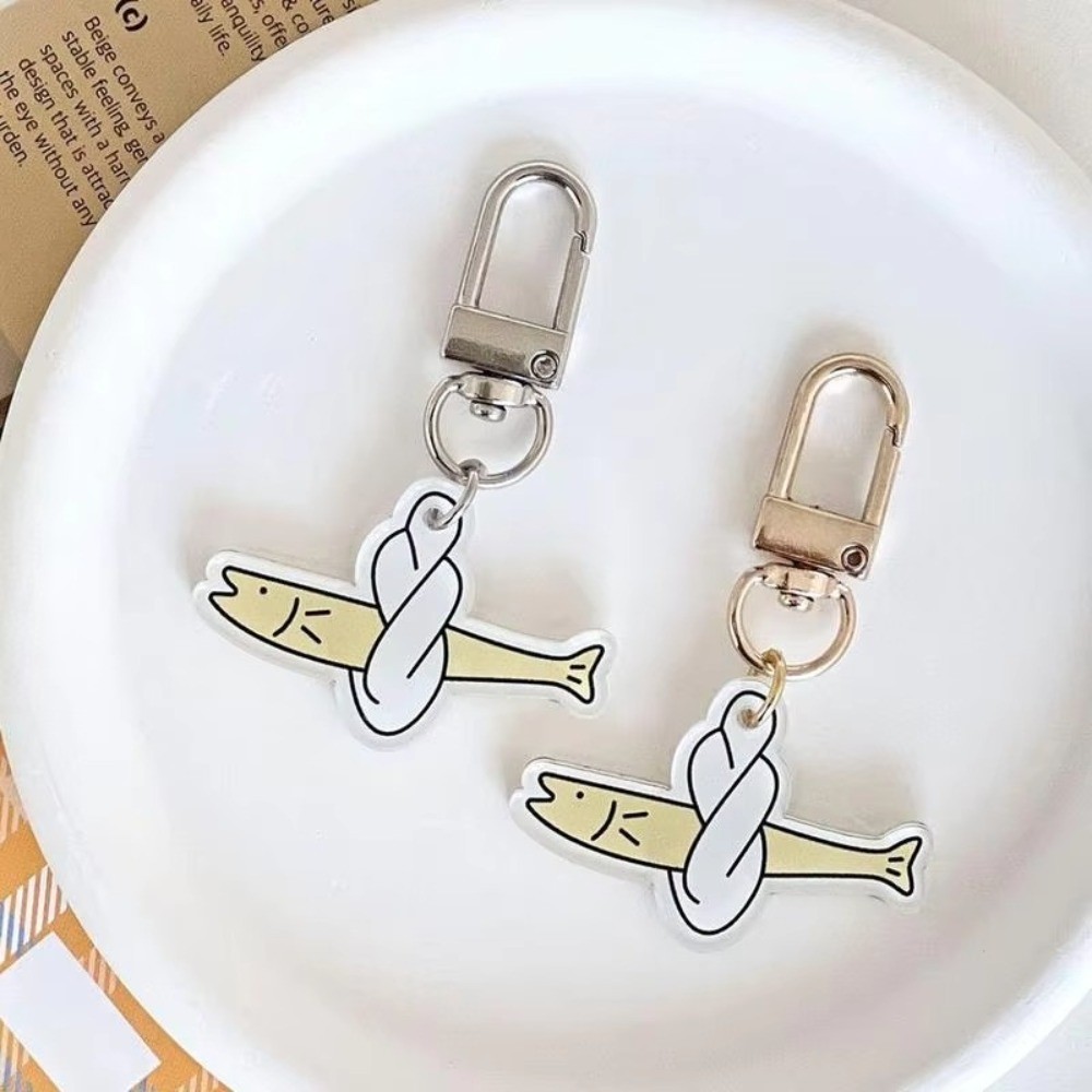 Portable Acrylic Bag Keychain Pendant Cartoon Hanging Purse Pendant Fish Keyring Girls