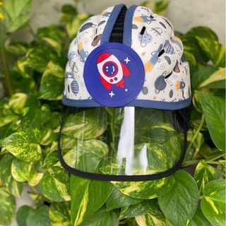Mũ Bảo Vệ Đầu Bé- Nón Bảo Hộ Trẻ Em - Nón Bảo Hiểm Bảo Vệ Đầu Bé Tập Ngồi Xe Có Tấm Chắn Bụi