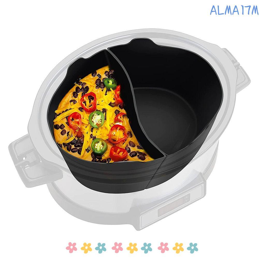ALMA1 Nồi Chậm Chia Bếp Chống Rò Rỉ 6 Quart CrockPot