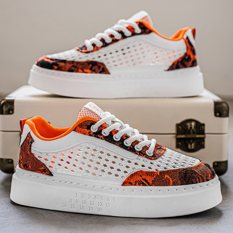 [Sản phẩm mới] Giày nam Giày thể thao đế dày lưới thoáng khí mùa hè Thiết kế đế cao Kết hợp thông thường hợp thời trang [Phong cách bán chạy]