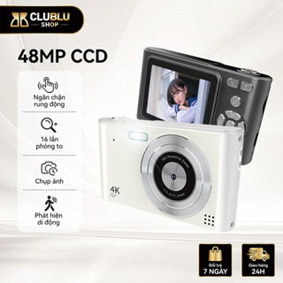 CLUBLU Máy Ảnh H15 CCD Kỹ Thuật Số Mini 4K Video 48MP 16x Zoom Chống Rung Cho Học Sinh Du Lịch Retro