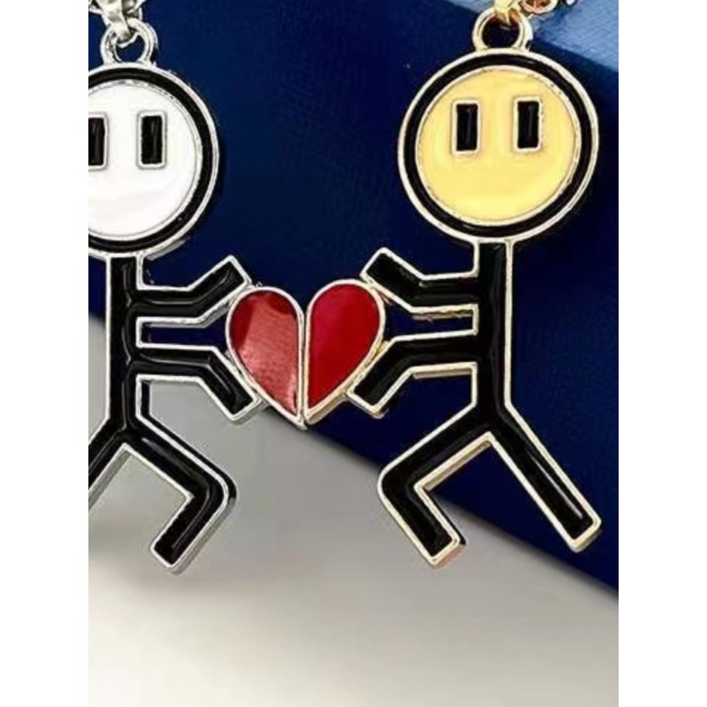 ✅ Từ tính ✅ Trong Kho tình bạn cặp đôi khâu vòng cổ Món quà kỷ niệm quà tình yêu Stickman Cặp Đôi Tì