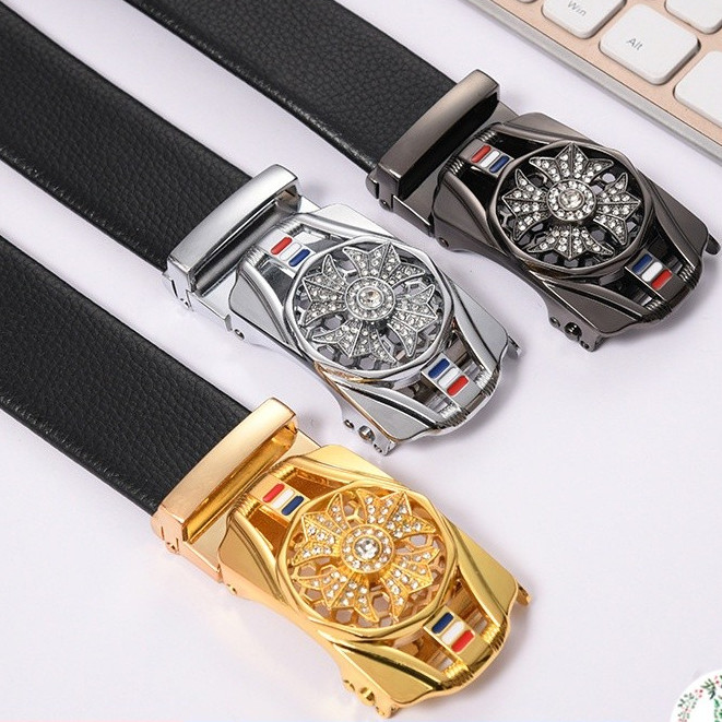 Thắt lưng mặt xoay nam thắt lưng nam cao cấp thời trang dây nịt da khóa tự động 8-9