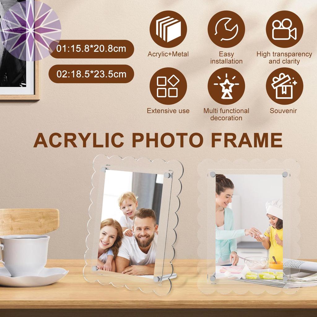 2 Chiếc Khung Ảnh Acrylic 4x6 Inch Khung Ảnh Trong Suốt Có Vít Đa Năng Khung Hiển Thị Ảnh 5x7 Inch S