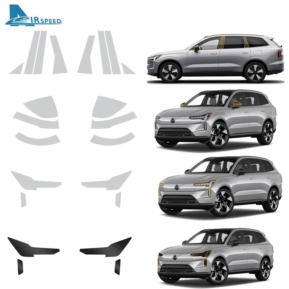 Đèn Pha Chiếu Hậu B Trụ Cột Phim Cho Volvo EX90 2025 Sơn Bảo Vệ Phim Trong Suốt TPU Chống Trầy Xước 