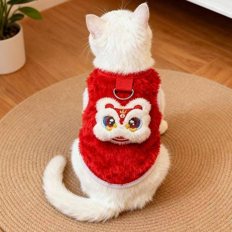Cat Clothes Autumn and Winter Traction Anti-Lint Fleece-Lined Warm Golden Gradual Layer Ragdoll Blue