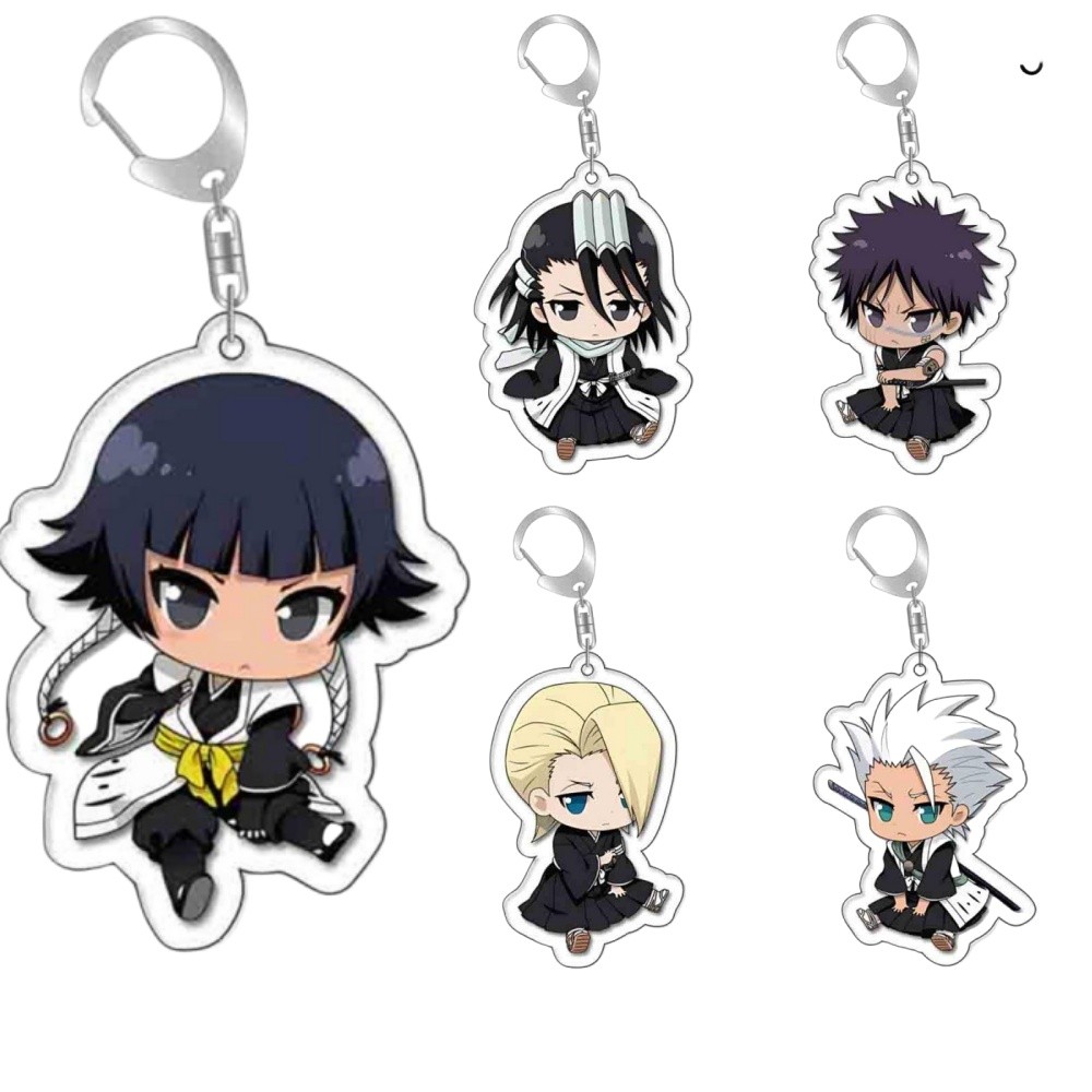 Original Anime Bleach HD Figures Acrylic Keychain For Girl And Boy Schoolbag pendants Decorations