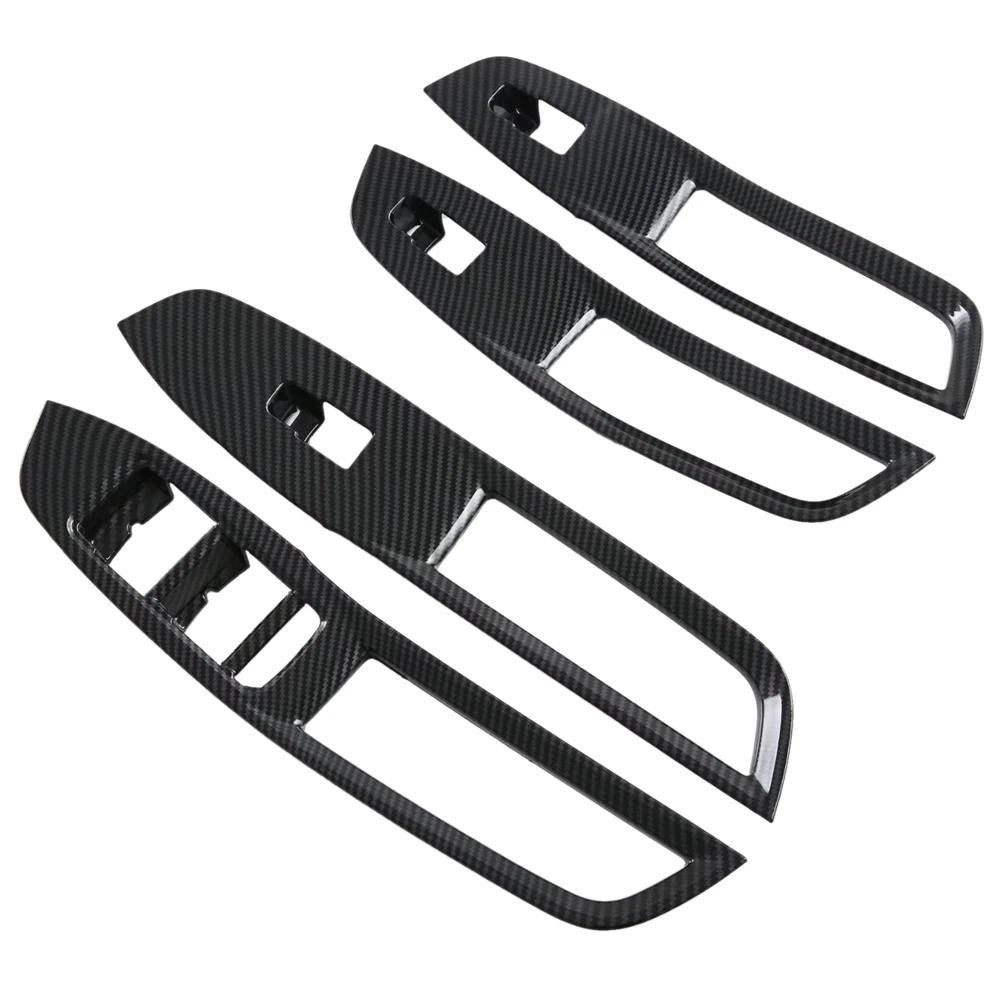 Cho MG ZS 2024 Cửa Sổ Ô Tô Công Tắc Nâng Nút Bao Viền Phụ Kiện Nội Thất Sợi Carbon RHD