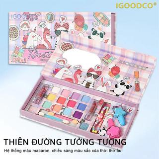 IGOODCO（LK28528) Hộp Son Môi Phấn Mắt Thích Hợp Cho Trẻ Em Trang Điểm Sân Khấu Bộ Quà Tặng, Thích Hợp Cho Trẻ Em 3-16 tuổi Màu Sắc Trang Trí Ngẫu Nhiên